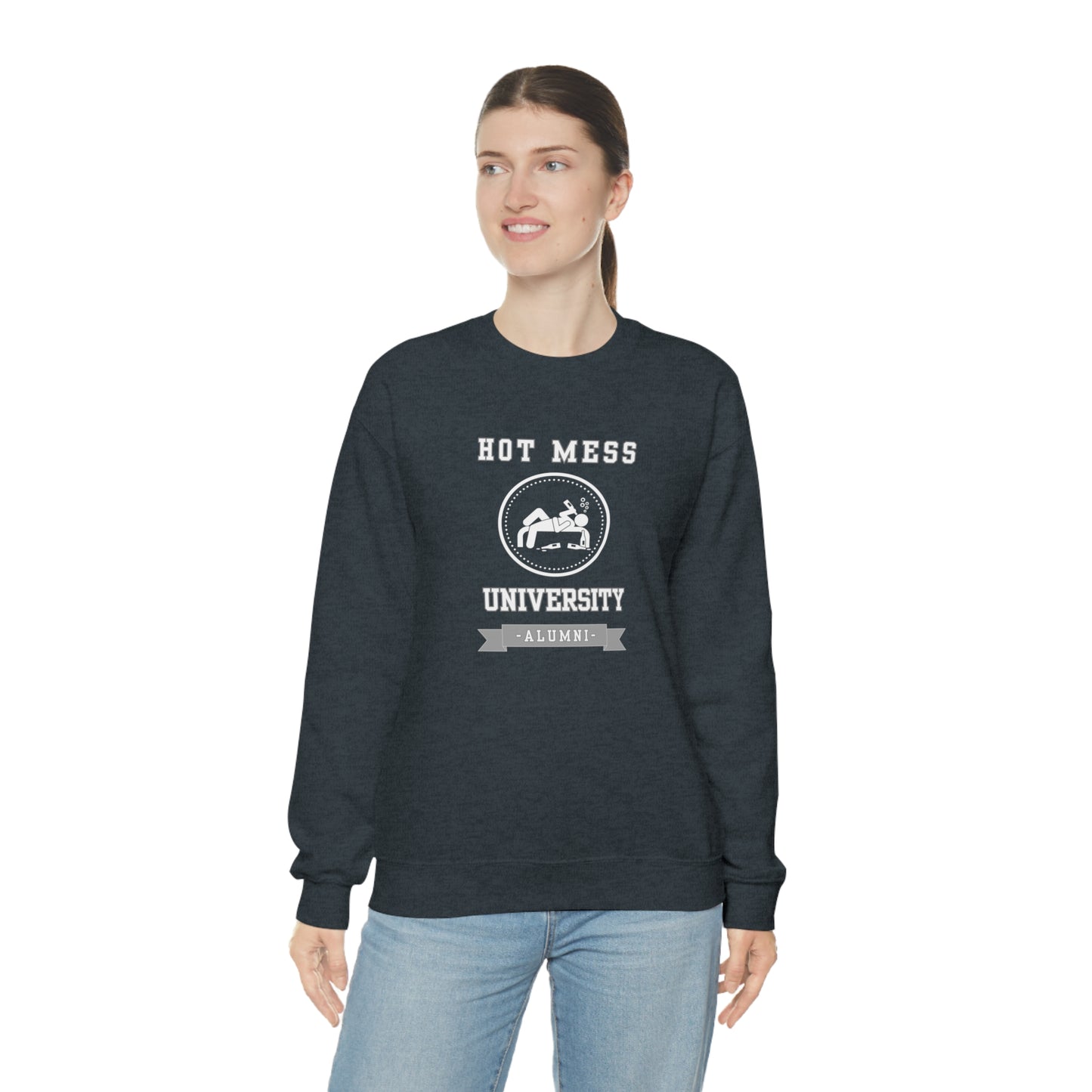 HOT MESS UNIVERSITY- Unisex Heavy Blend Crewneck Sweatshirt (VARIETY OF COLORS)