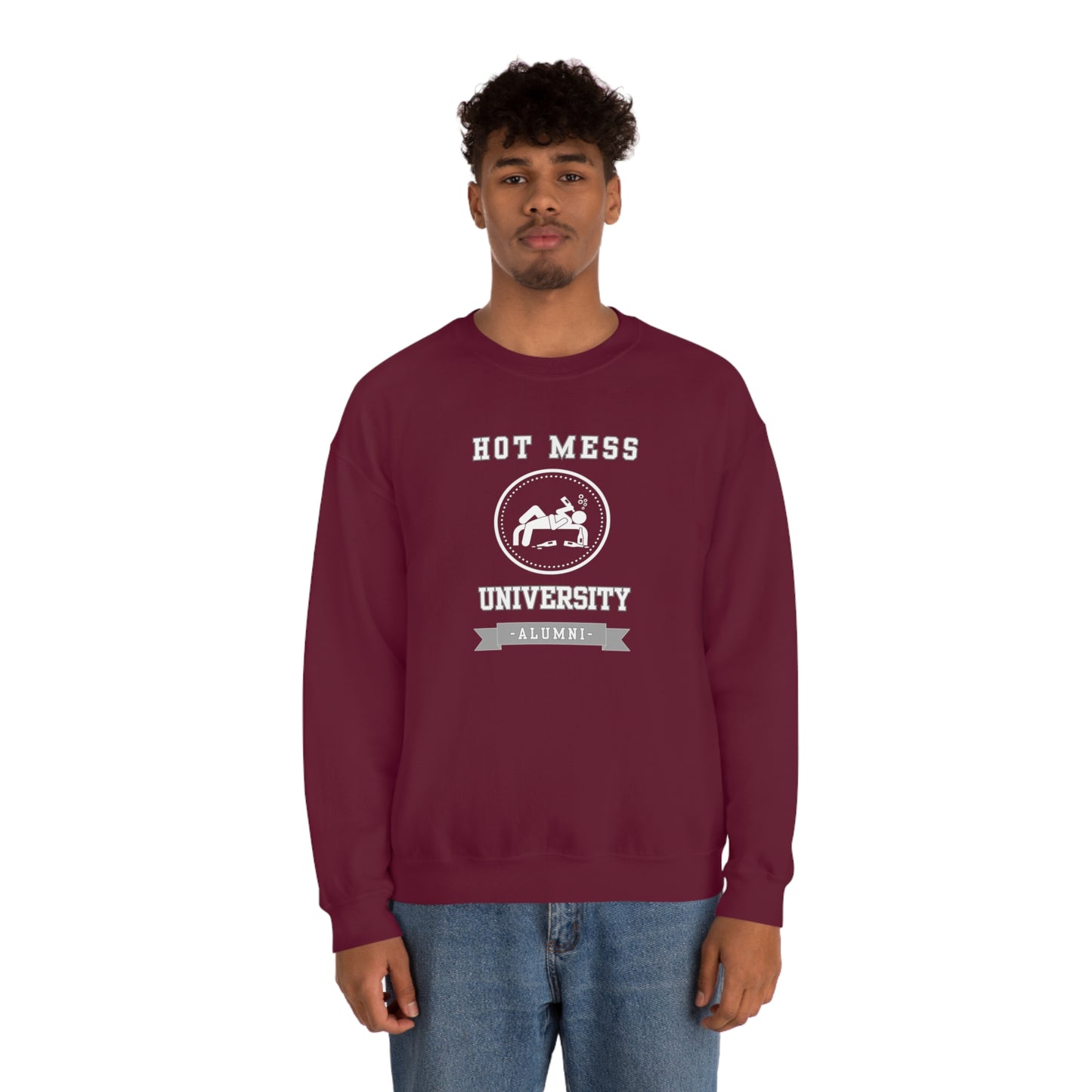 HOT MESS UNIVERSITY- Unisex Heavy Blend Crewneck Sweatshirt (VARIETY OF COLORS)