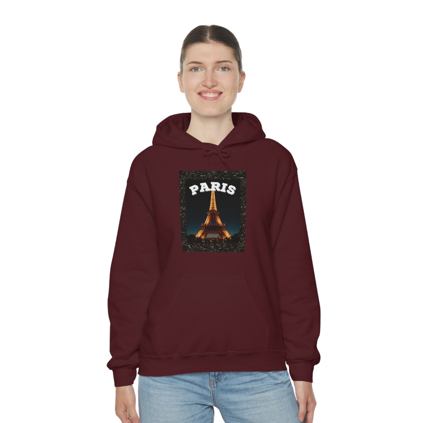 Paris At Night -Unisex Heavy Blend Hooded Sweatshirt (VARIETY OF COLORS)-“Oversized Hoodie With Rizz — Trending Streetwear”