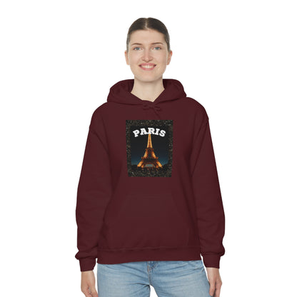 Paris At Night -Unisex Heavy Blend Hooded Sweatshirt (VARIETY OF COLORS)-“Oversized Hoodie With Rizz — Trending Streetwear”