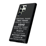 NYC NEIGHBORHOODS -Tough Phone Cases - Fits Most Phone Sizes!! (Dark GREY)