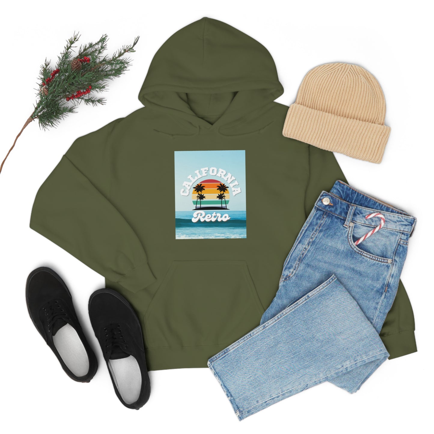 California Retro -Unisex Heavy Blend Hooded Sweatshirt (VARIETY OF COLORS)-“Trendy West Coast Hoodie — Top Pick Streetwear”