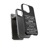 NYC NEIGHBORHOODS -Tough Phone Cases - Fits Most Phone Sizes!! (Dark GREY)