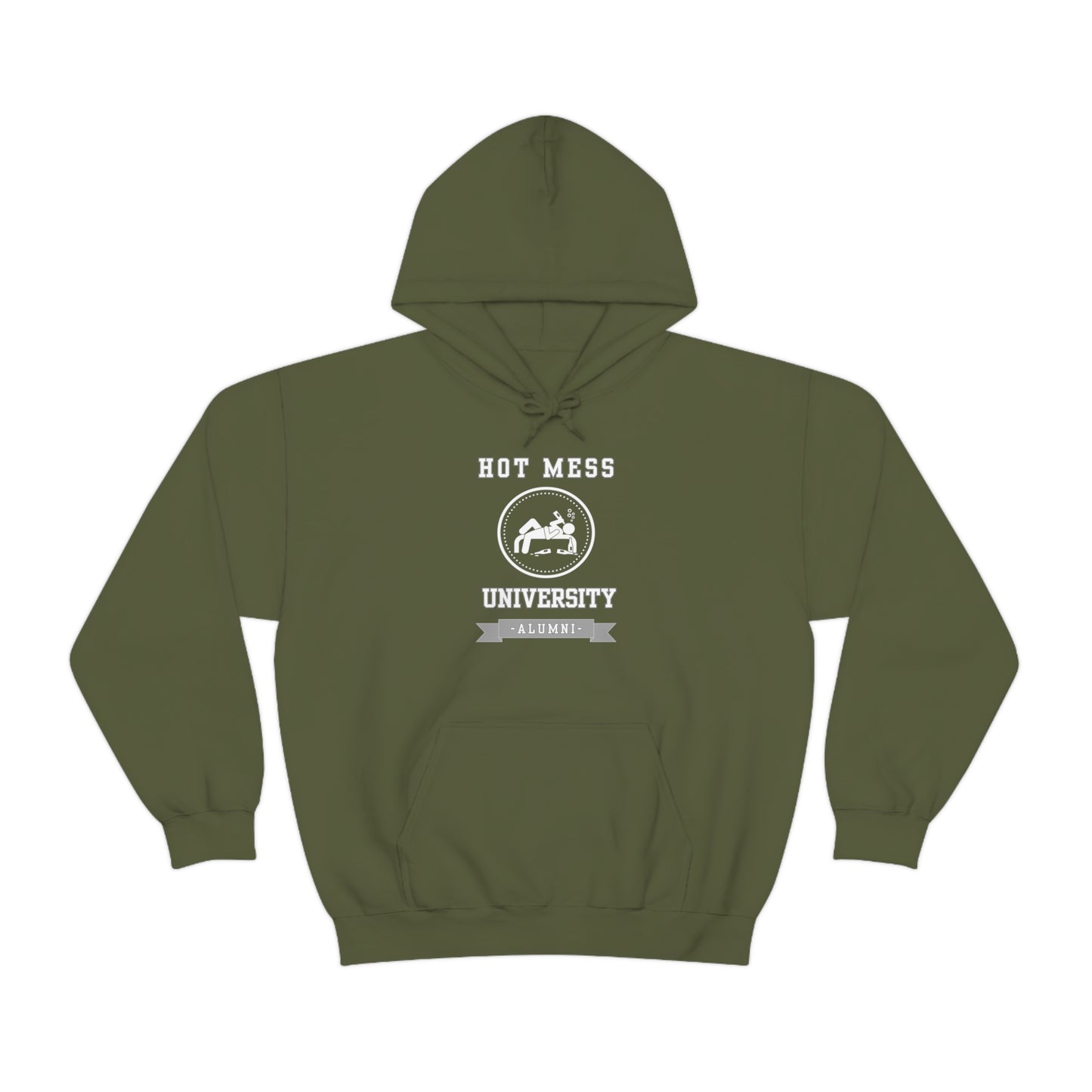 HOT MESS UNIVERSITY- Unisex Heavy Blend Hooded Sweatshirt (VARIETY OF COLORS)