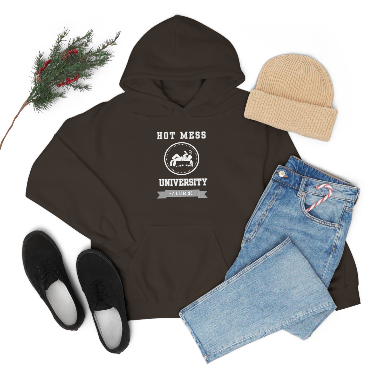 HOT MESS UNIVERSITY- Unisex Heavy Blend Hooded Sweatshirt (VARIETY OF COLORS)