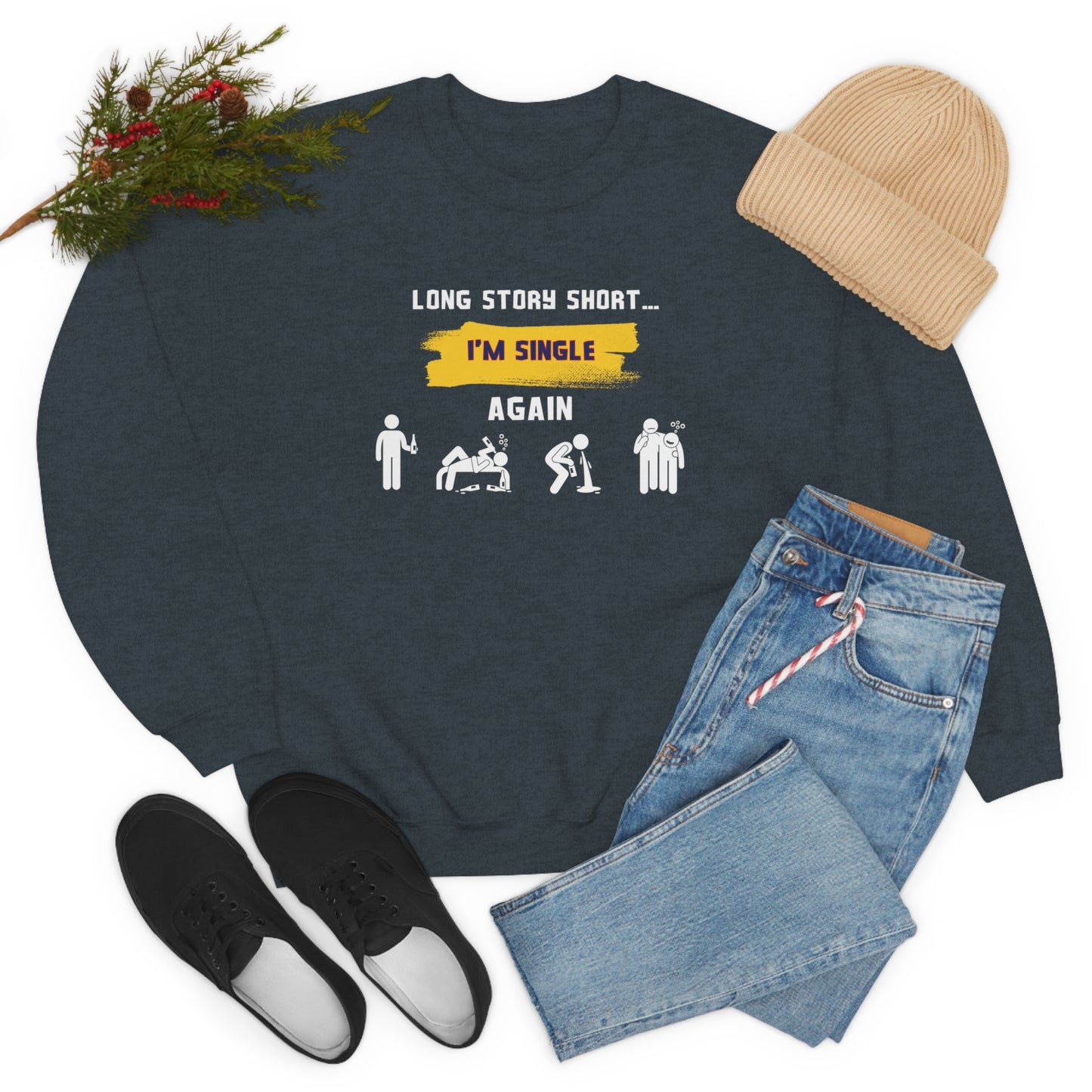 LONG STORY SHORT- Unisex Heavy Blend Crewneck Sweatshirt (VARIETY OF COLORS)