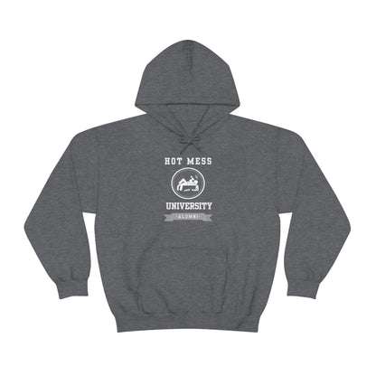 HOT MESS UNIVERSITY- Unisex Heavy Blend Hooded Sweatshirt (VARIETY OF COLORS)