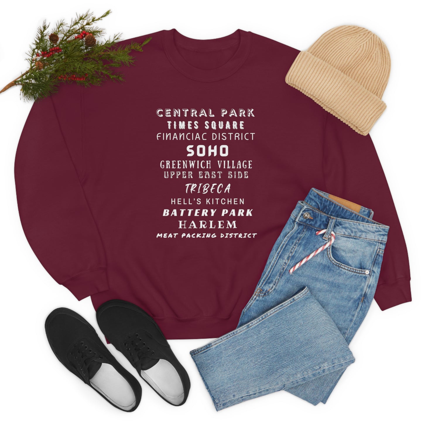 NYC NEIGHBORHOODS- Unisex Heavy Blend Crewneck Sweatshirt (VARIETY OF COLORS)