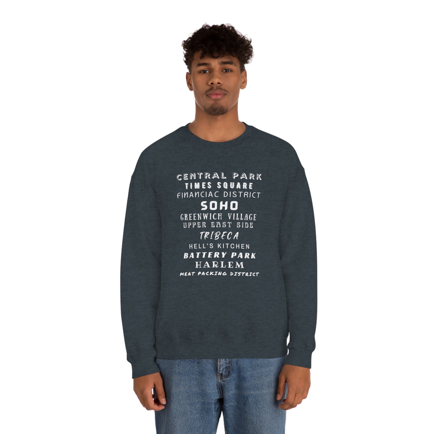 NYC NEIGHBORHOODS- Unisex Heavy Blend Crewneck Sweatshirt (VARIETY OF COLORS)