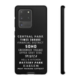 NYC NEIGHBORHOODS -Tough Phone Cases - Fits Most Phone Sizes!! (Dark GREY)