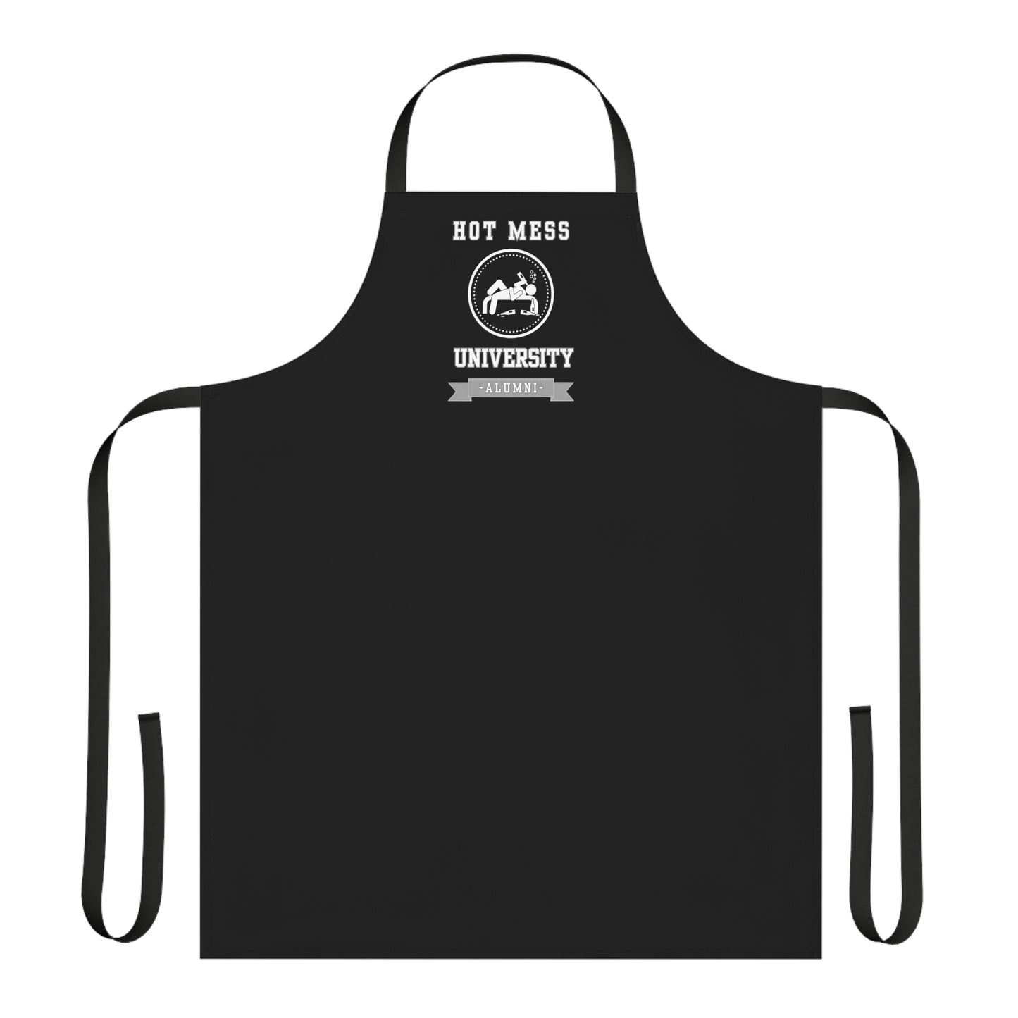 HOT MESS UNIVERSITY- Apron (AOP) (BLACK)