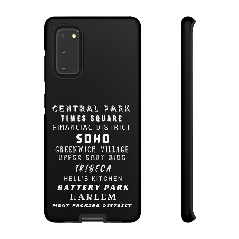 NYC NEIGHBORHOODS -Tough Phone Cases - Fits Most Phone Sizes!! (Dark GREY)