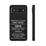 NYC NEIGHBORHOODS -Tough Phone Cases - Fits Most Phone Sizes!! (Dark GREY)