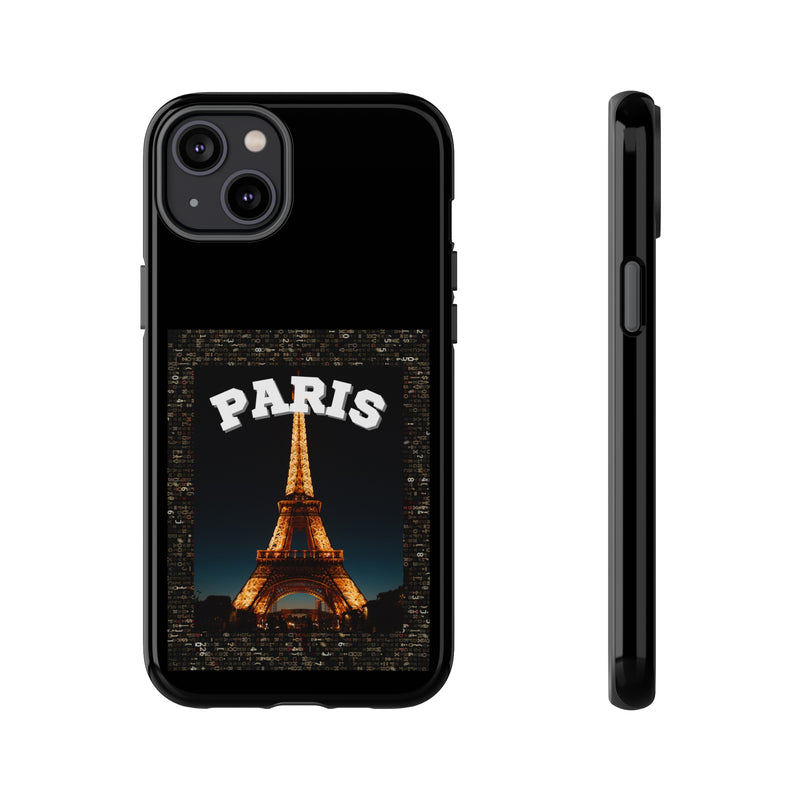 PARIS AT NIGHT- Tough Phone Cases - Fits Most Phone Sizes!! (BLACK)