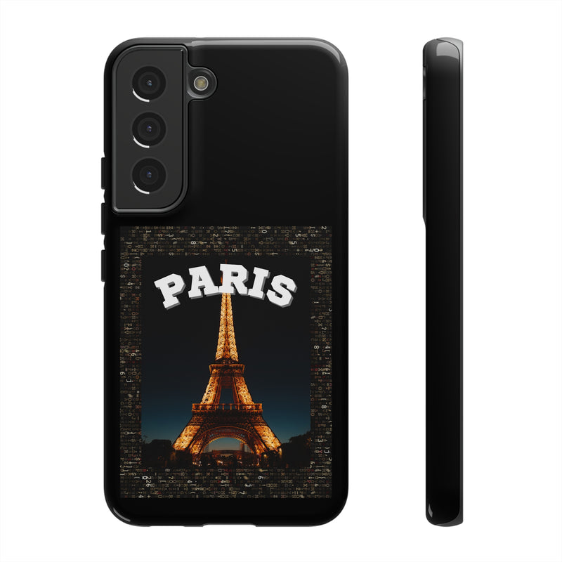 PARIS AT NIGHT- Tough Phone Cases - Fits Most Phone Sizes!! (BLACK)