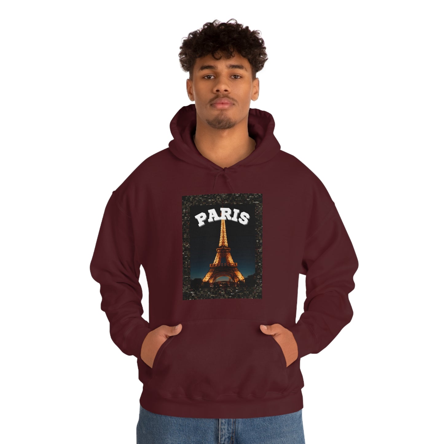 Paris At Night -Unisex Heavy Blend Hooded Sweatshirt (VARIETY OF COLORS)-“Oversized Hoodie With Rizz — Trending Streetwear”
