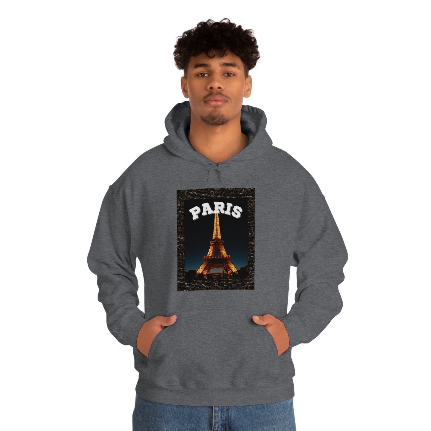 Paris At Night -Unisex Heavy Blend Hooded Sweatshirt (VARIETY OF COLORS)-“Oversized Hoodie With Rizz — Trending Streetwear”