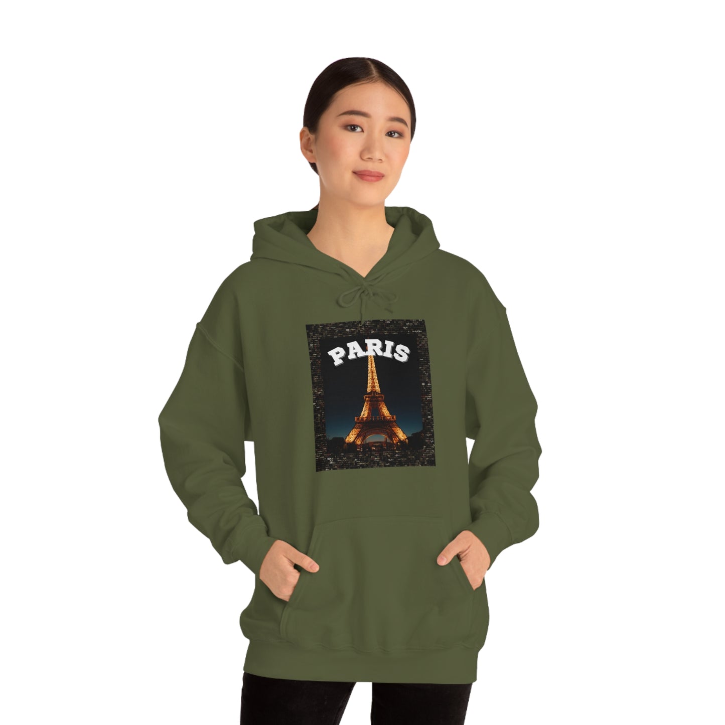 Paris At Night -Unisex Heavy Blend Hooded Sweatshirt (VARIETY OF COLORS)-“Oversized Hoodie With Rizz — Trending Streetwear”