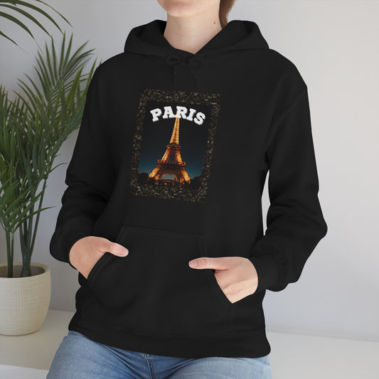 Paris At Night -Unisex Heavy Blend Hooded Sweatshirt (VARIETY OF COLORS)-“Oversized Hoodie With Rizz — Trending Streetwear”