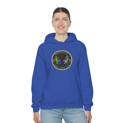 MANHATTAN NYC- Unisex Heavy Blend Hooded Sweatshirt (VARIETY OF COLORS)-“Trendy NYC Pullover Made for Photos, Coffee Runs, and Slay”