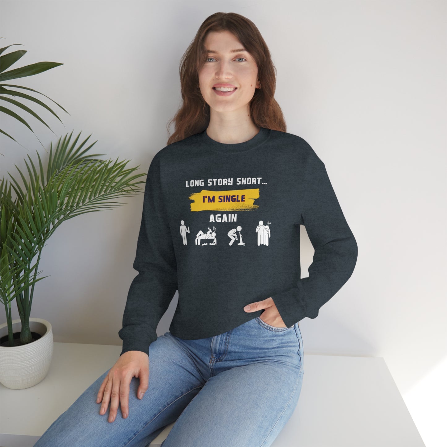 LONG STORY SHORT- Unisex Heavy Blend Crewneck Sweatshirt (VARIETY OF COLORS)