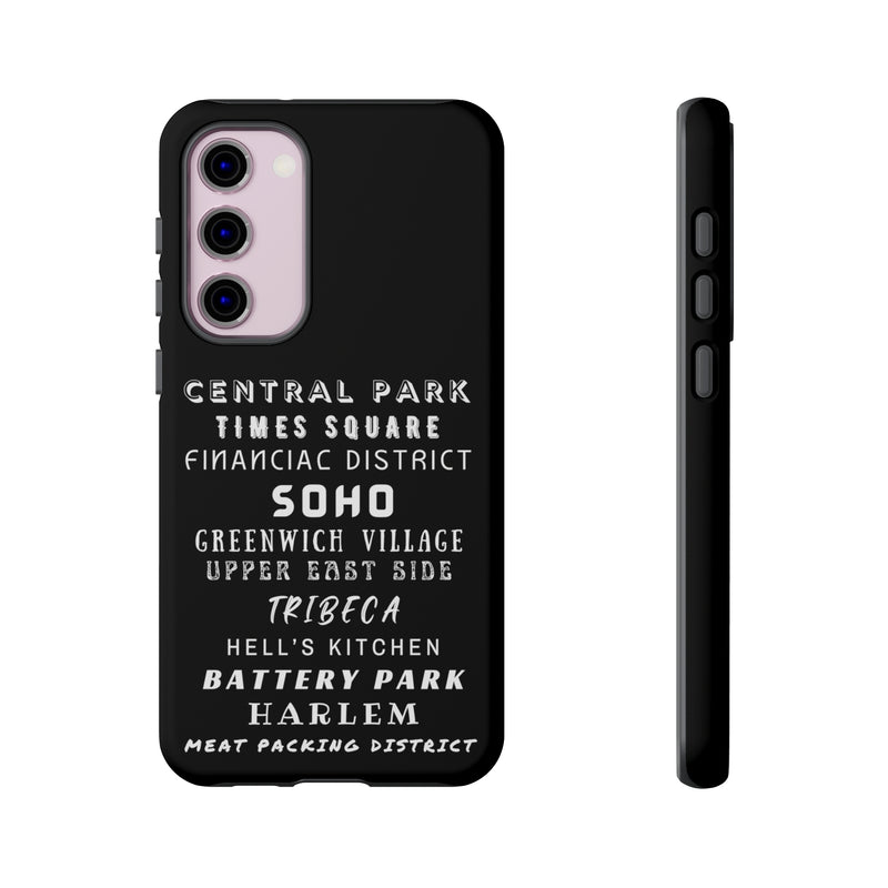 NYC NEIGHBORHOODS -Tough Phone Cases - Fits Most Phone Sizes!! (Dark GREY)