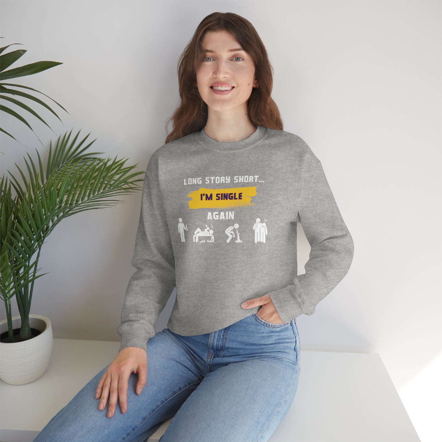 LONG STORY SHORT- Unisex Heavy Blend Crewneck Sweatshirt (VARIETY OF COLORS)