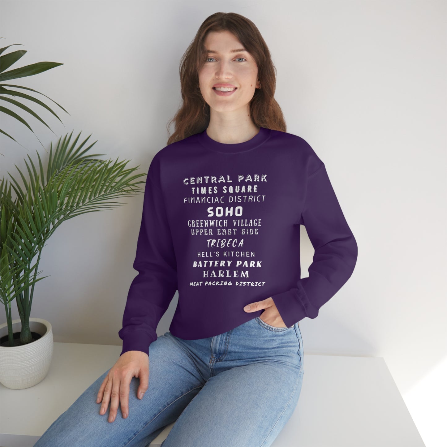 NYC NEIGHBORHOODS- Unisex Heavy Blend Crewneck Sweatshirt (VARIETY OF COLORS)