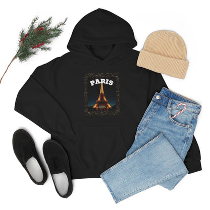 Paris At Night -Unisex Heavy Blend Hooded Sweatshirt (VARIETY OF COLORS)-“Oversized Hoodie With Rizz — Trending Streetwear”