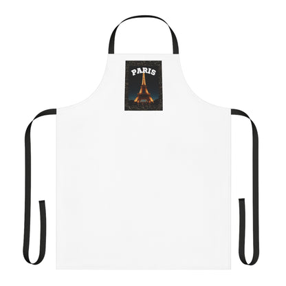 PARIS AT NIGHT- Apron (AOP) (WHITE)"Great Gift for Paris Travel Goals"