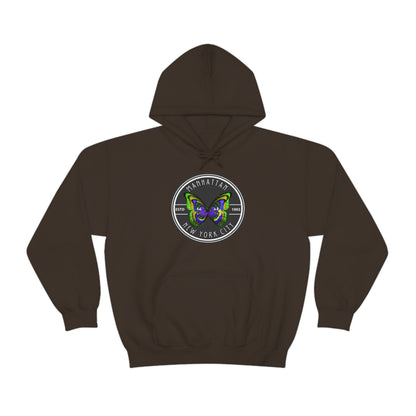 MANHATTAN NYC- Unisex Heavy Blend Hooded Sweatshirt (VARIETY OF COLORS)-“Trendy NYC Pullover Made for Photos, Coffee Runs, and Slay”