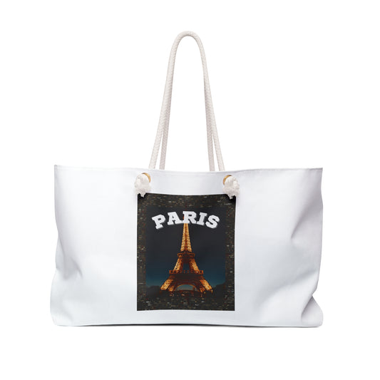 Paris At Night- Weekender Bag (WHITE)-"Back To School’s Coolest Essential"