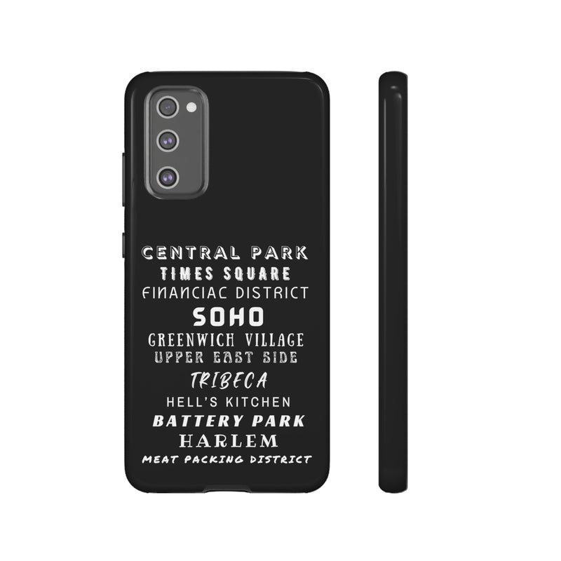 NYC NEIGHBORHOODS -Tough Phone Cases - Fits Most Phone Sizes!! (Dark GREY)