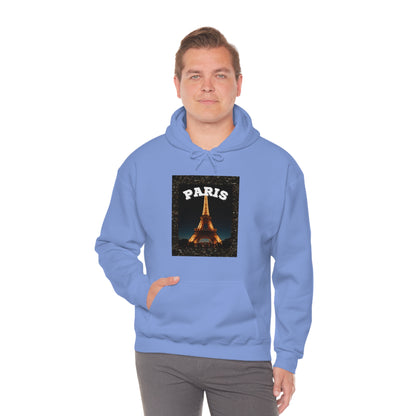 Paris At Night -Unisex Heavy Blend Hooded Sweatshirt (VARIETY OF COLORS)-“Oversized Hoodie With Rizz — Trending Streetwear”