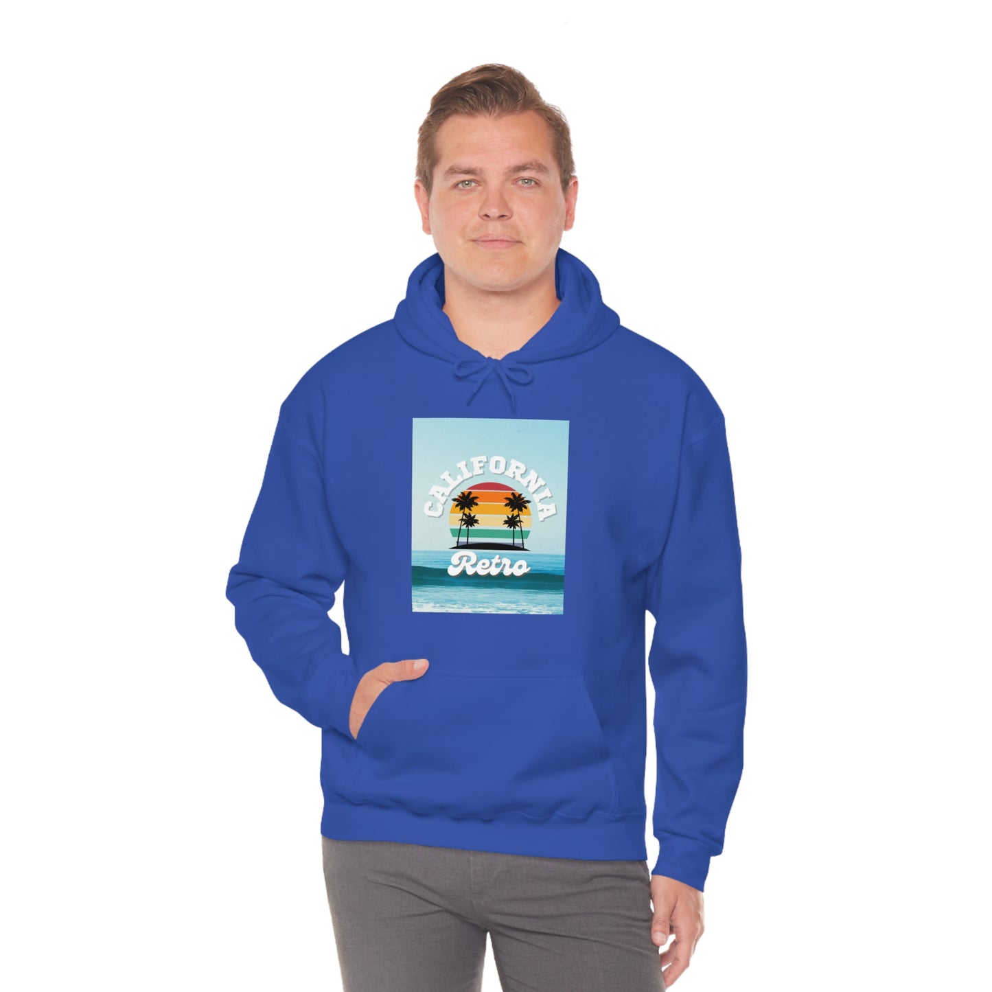 California Retro -Unisex Heavy Blend Hooded Sweatshirt (VARIETY OF COLORS)-“Trendy West Coast Hoodie — Top Pick Streetwear”