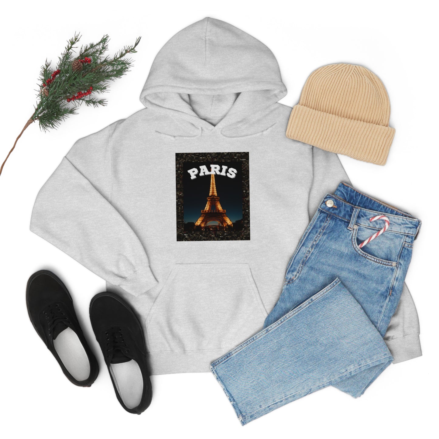 Paris At Night -Unisex Heavy Blend Hooded Sweatshirt (VARIETY OF COLORS)-“Oversized Hoodie With Rizz — Trending Streetwear”