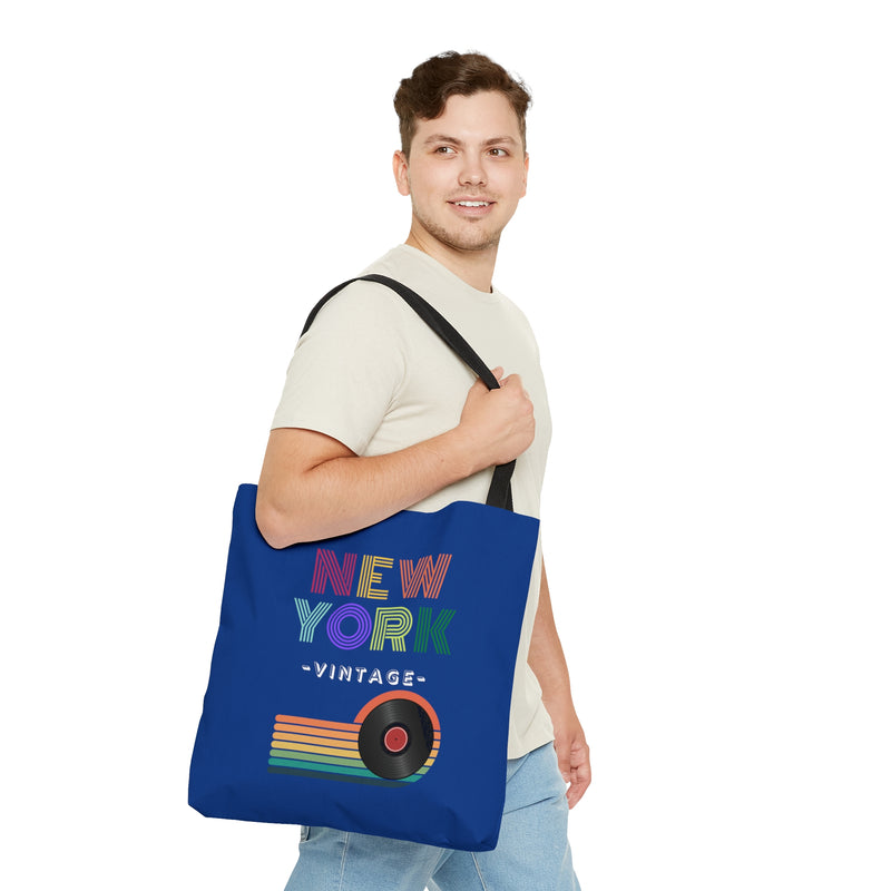 NEW YORK VINTAGE- AOP Tote Bag (DARK BLUE)
