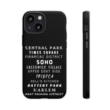 NYC NEIGHBORHOODS -Tough Phone Cases - Fits Most Phone Sizes!! (Dark GREY)