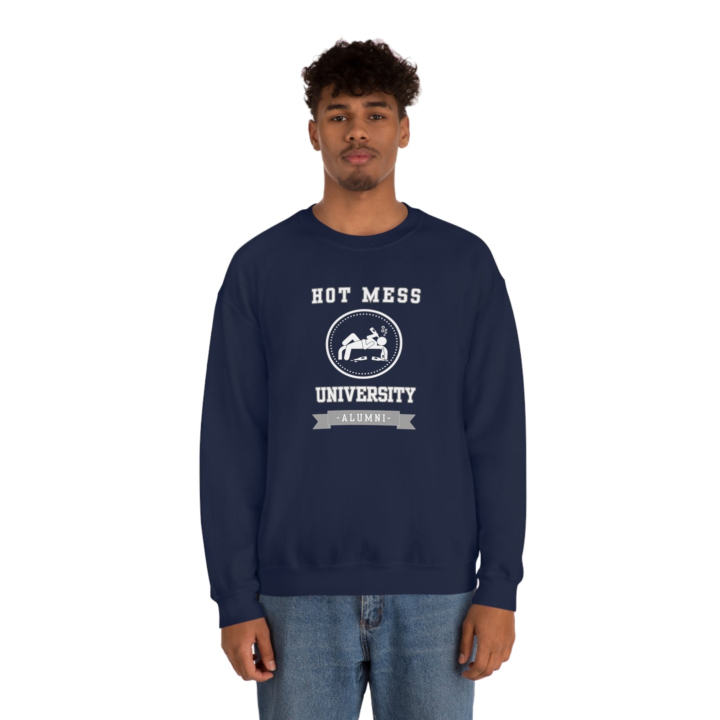 HOT MESS UNIVERSITY- Unisex Heavy Blend Crewneck Sweatshirt (VARIETY OF COLORS)