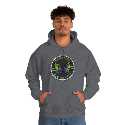MANHATTAN NYC- Unisex Heavy Blend Hooded Sweatshirt (VARIETY OF COLORS)-“Trendy NYC Pullover Made for Photos, Coffee Runs, and Slay”