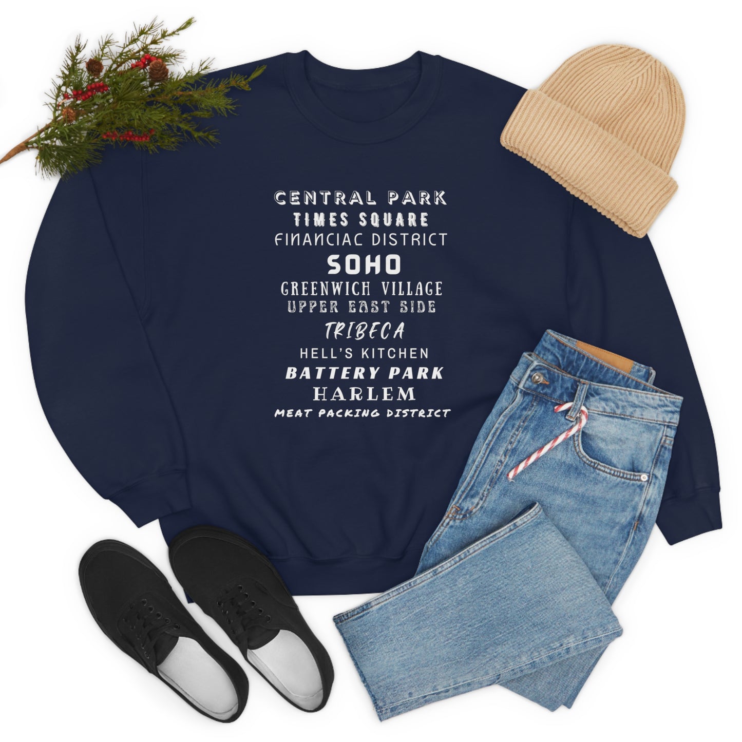 NYC NEIGHBORHOODS- Unisex Heavy Blend Crewneck Sweatshirt (VARIETY OF COLORS)