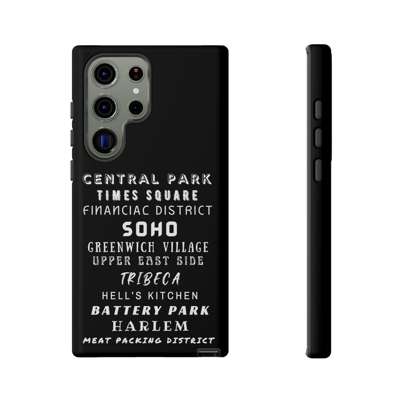 NYC NEIGHBORHOODS -Tough Phone Cases - Fits Most Phone Sizes!! (Dark GREY)