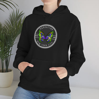 MANHATTAN NYC- Unisex Heavy Blend Hooded Sweatshirt (VARIETY OF COLORS)-“Trendy NYC Pullover Made for Photos, Coffee Runs, and Slay”