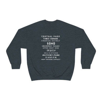 NYC NEIGHBORHOODS- Unisex Heavy Blend Crewneck Sweatshirt (VARIETY OF COLORS)