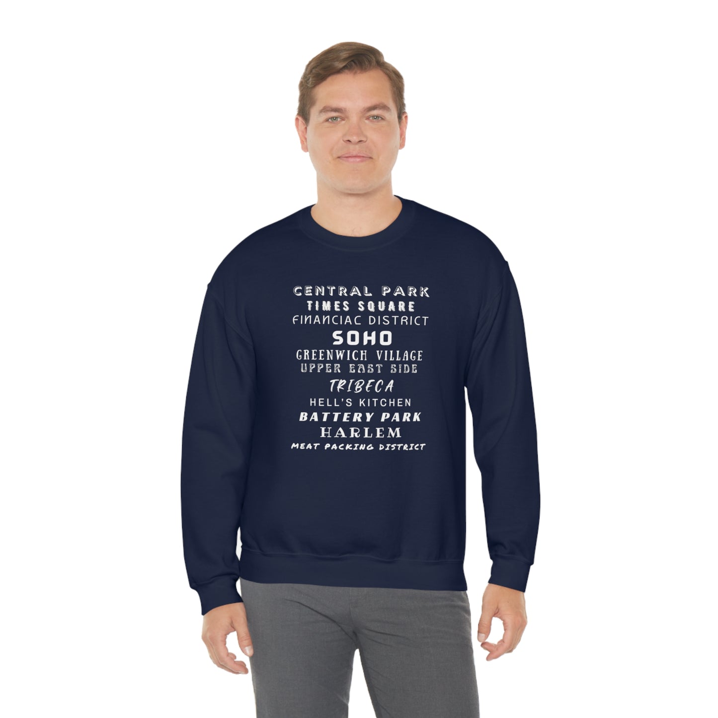 NYC NEIGHBORHOODS- Unisex Heavy Blend Crewneck Sweatshirt (VARIETY OF COLORS)