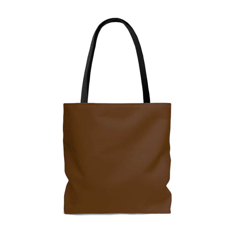 LETS DRINK WINE AND JUDGE- AOP Tote Bag (BROWN)