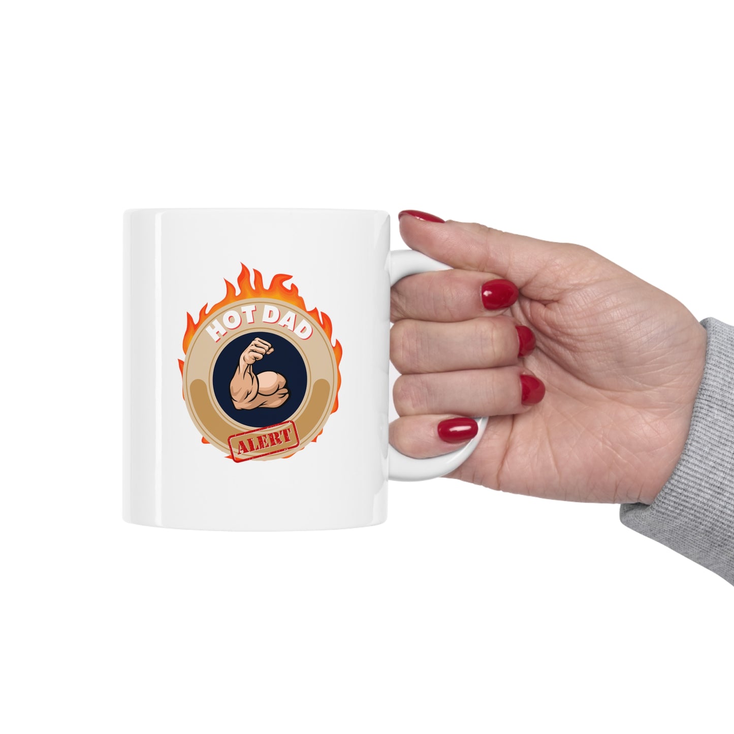HOT DAD ALERT- Ceramic Mug 11oz