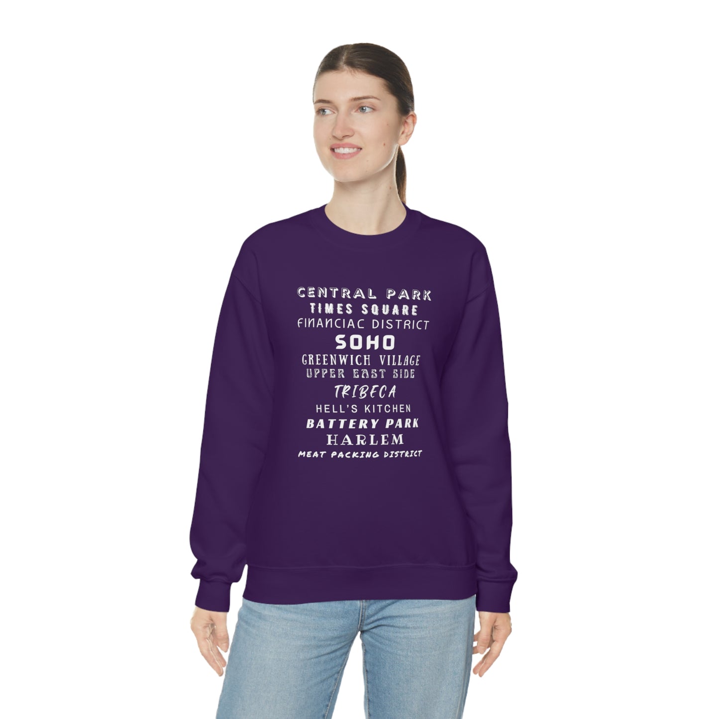 NYC NEIGHBORHOODS- Unisex Heavy Blend Crewneck Sweatshirt (VARIETY OF COLORS)