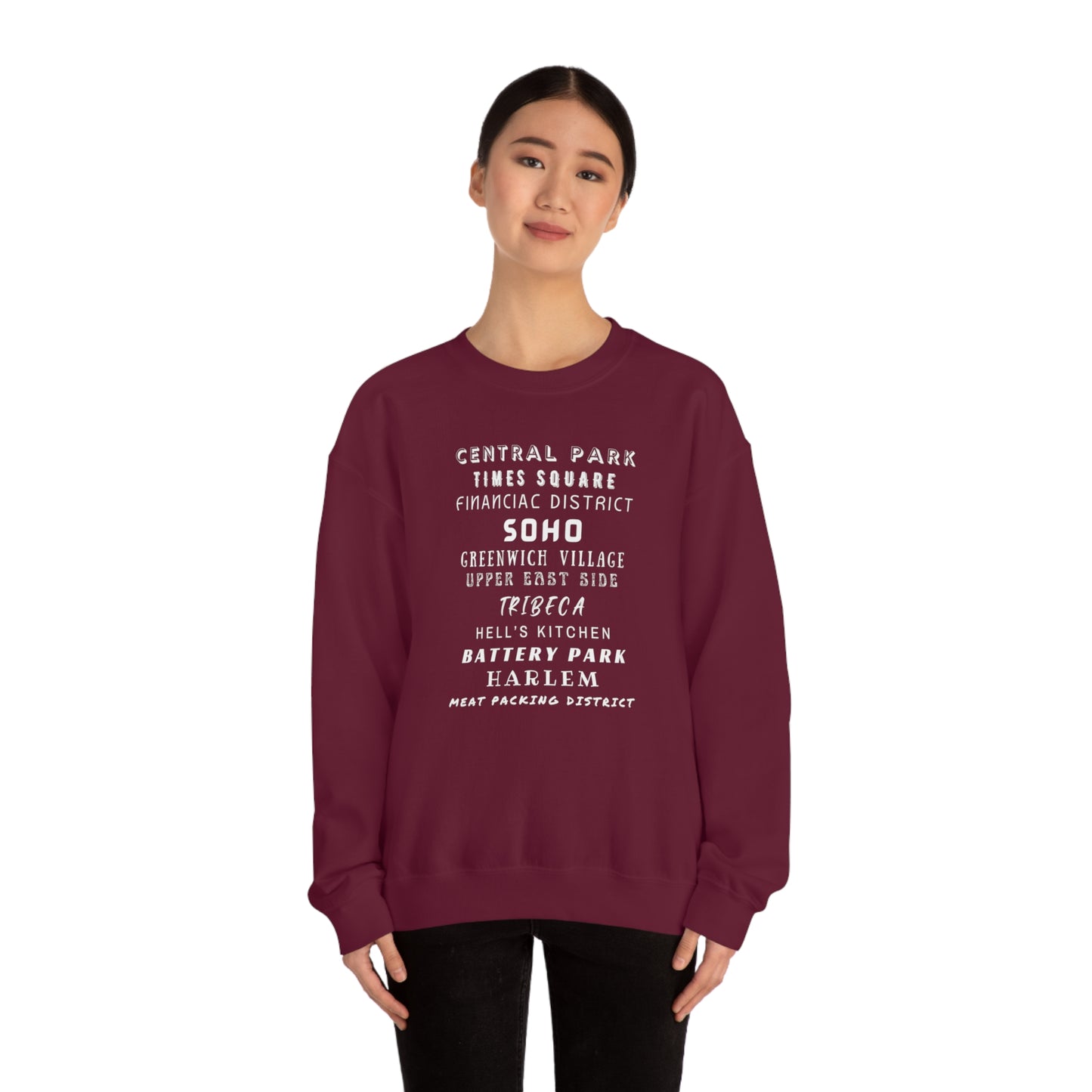 NYC NEIGHBORHOODS- Unisex Heavy Blend Crewneck Sweatshirt (VARIETY OF COLORS)