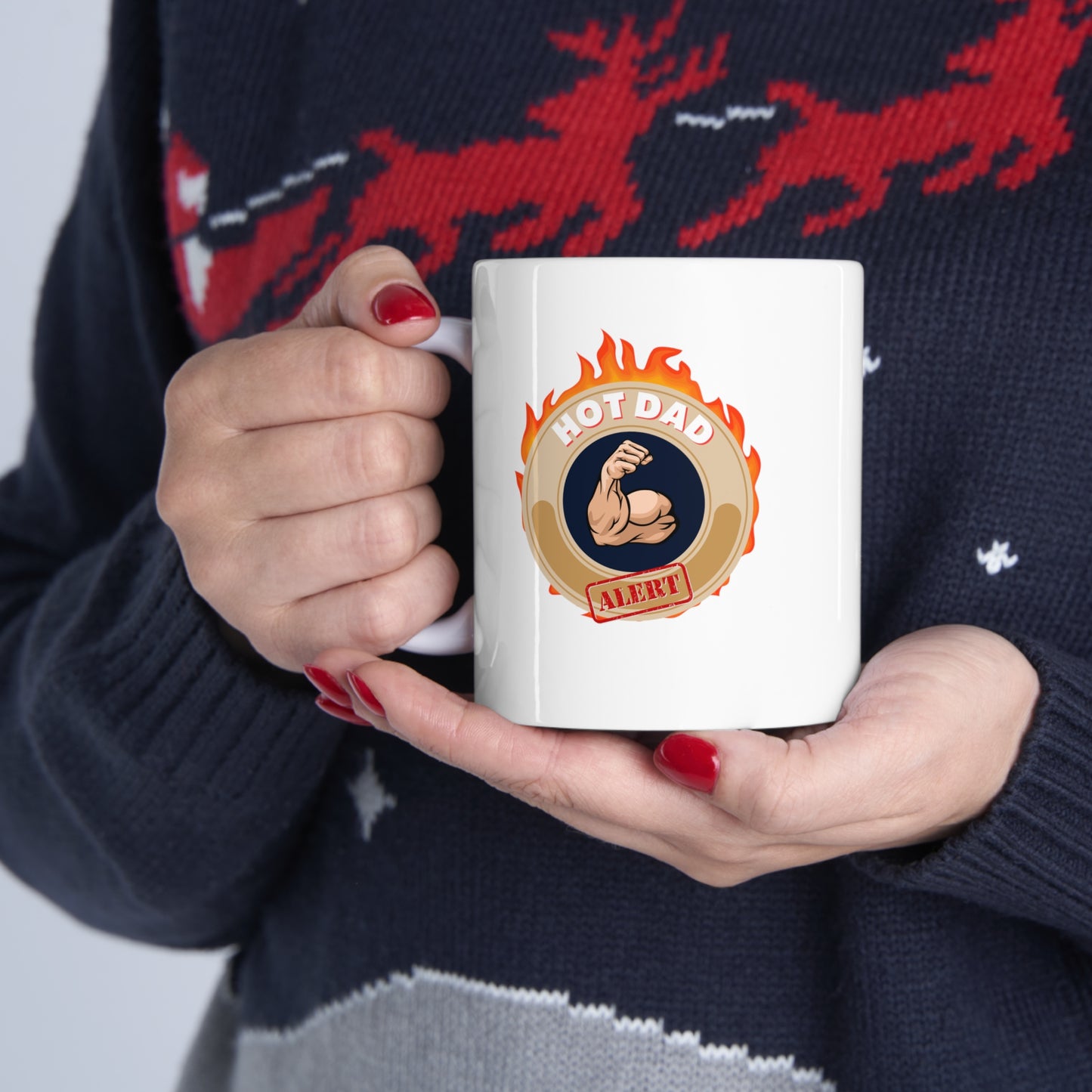 HOT DAD ALERT- Ceramic Mug 11oz